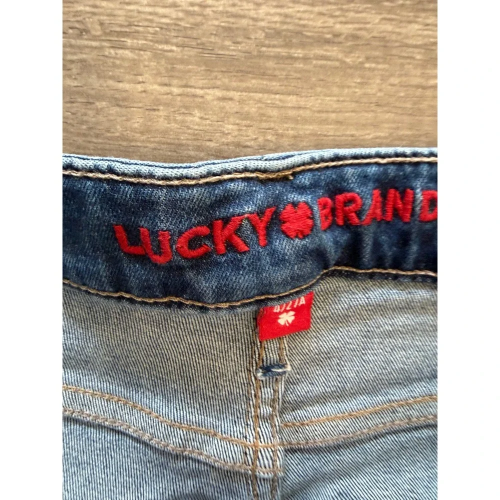 Lucky Brand Lolita Bootcut Jeans Blue Distressed Raw‎ Hem Size 4/27A